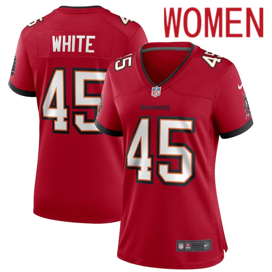 Women Tampa Bay Buccaneers #45 Devin White Nike Red Game Player NFL Jersey->women nfl jersey->Women Jersey